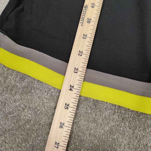 Coldwater Creek Women's Blouse Size M Black Yellow Embellished Sheer Front Goth - Picture 8 of 8